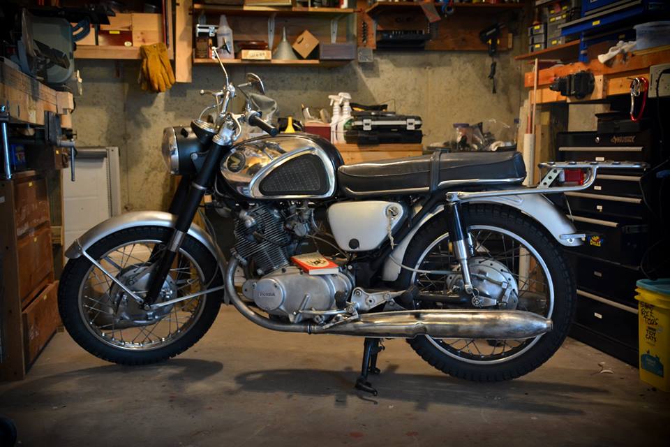 Robert Pirsig's 1964 Honda SuperHawk from Zen and the Art of Motorcycle Maintenance.