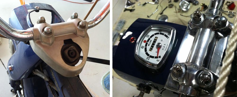 Polished aluminum, new paint and rebuilt speedometer