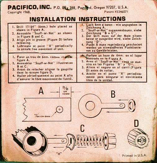 Snuff-or-Nots  -  Instructions