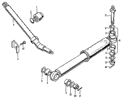 CB77 Parts Diagram: Hydraulic Steering Damper